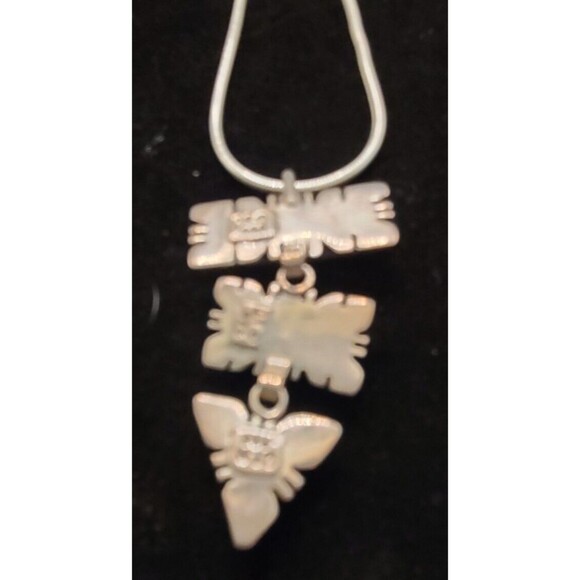 QT Sterling Silver Navajo Style Turquoise Necklace 17" 925 - Picture 4 of 4